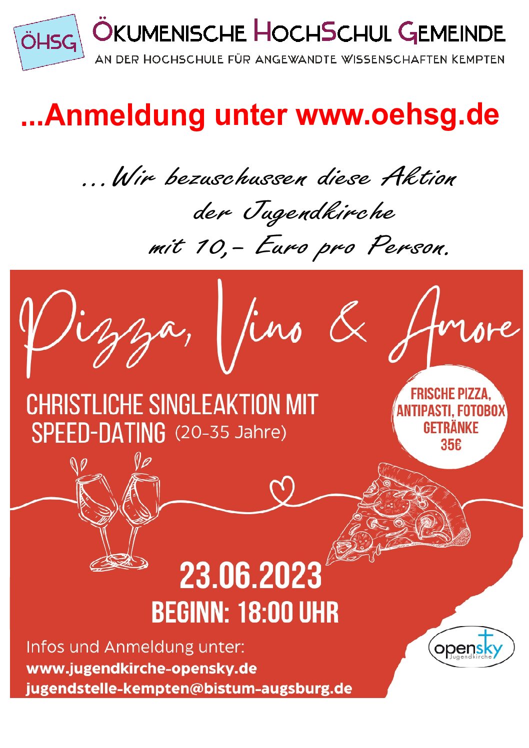 Pizza, Vino & Amore - das Event für Singles